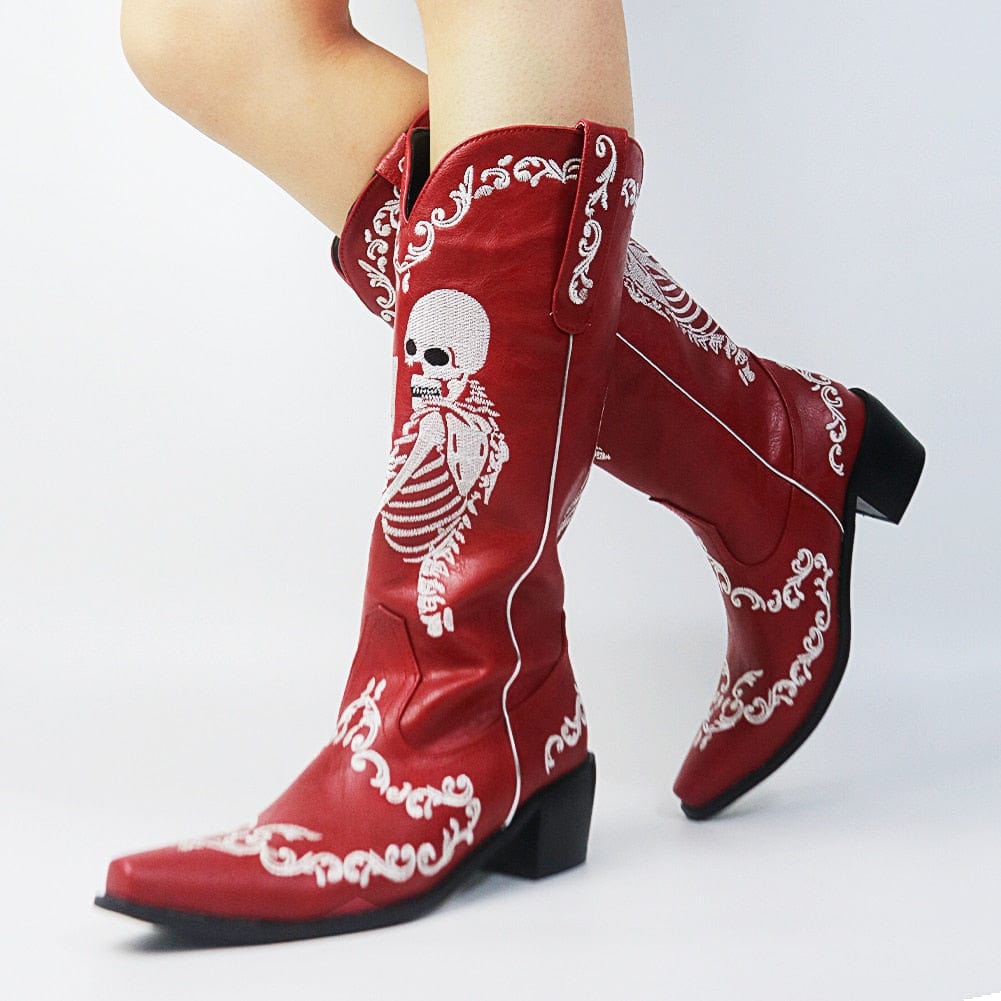 Savvanah Skull Western Cowgirl Boots