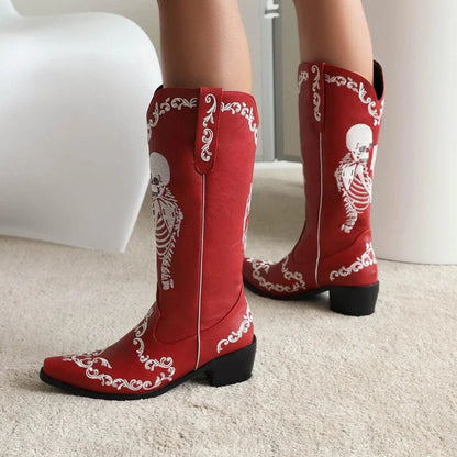 Savvanah Skull Western Cowgirl Boots