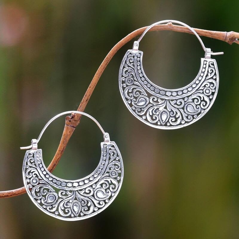 Semi Circle Boho Hoop Earrings