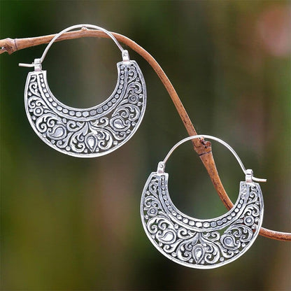 Semi Circle Boho Hoop Earrings