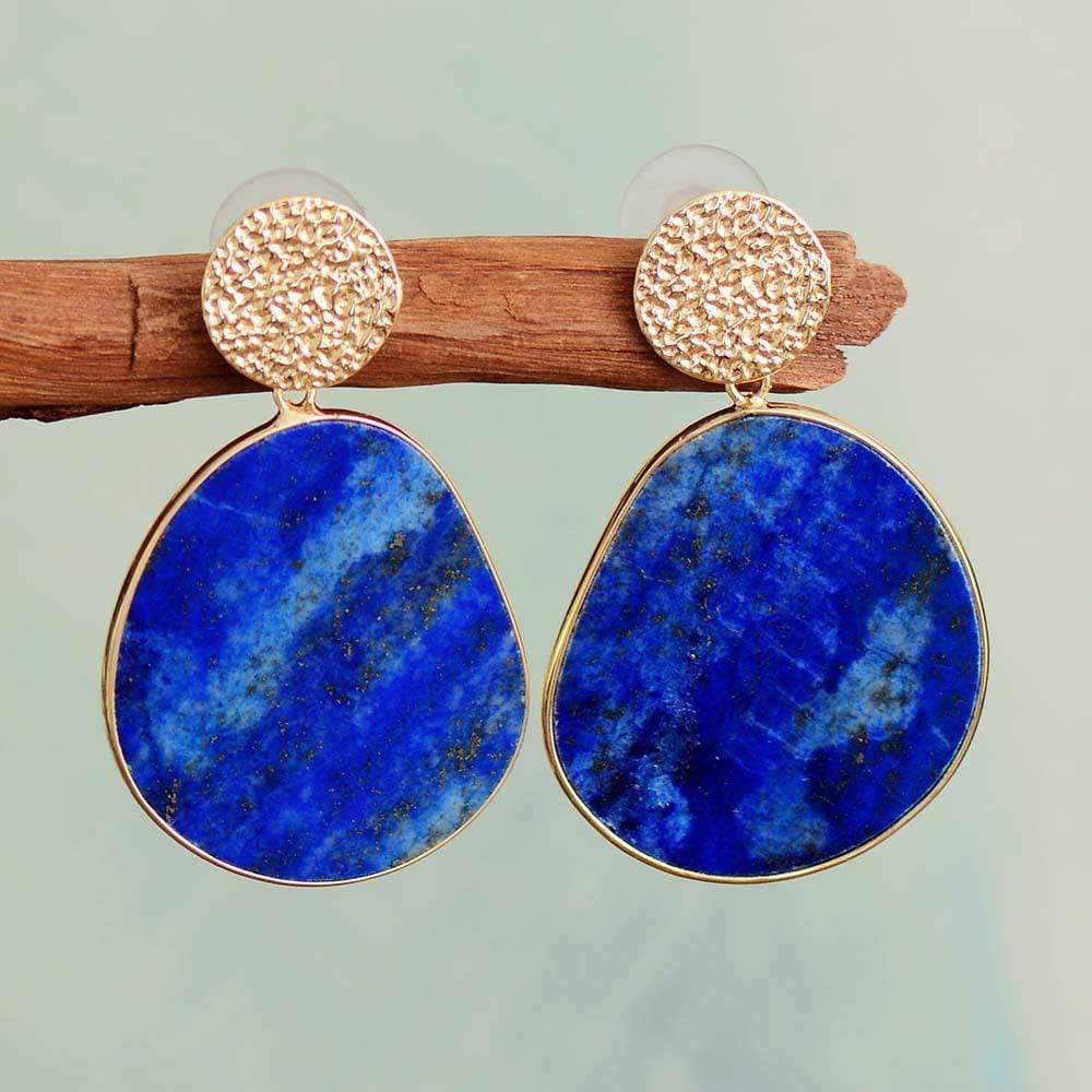 Lapis Luzuli/Tiger Eye Dangle Earrings