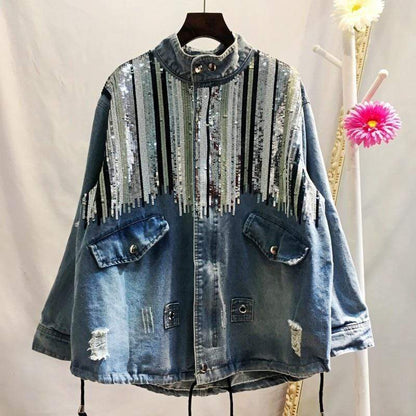 Sequins Embroidered Denim Jacket