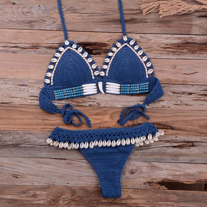 SHELL CROCHET TRIANGLE BIKINI SET