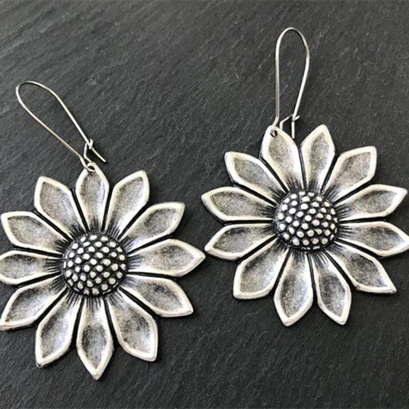 Boho Sunflower Drop Earrings