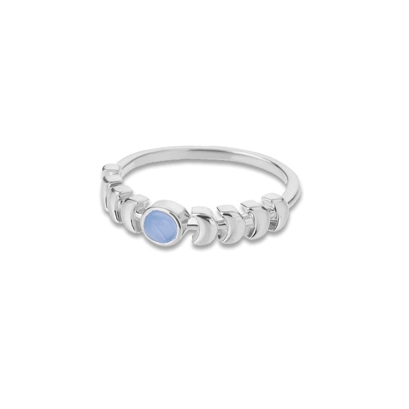 Opal Crescent Moon Ring