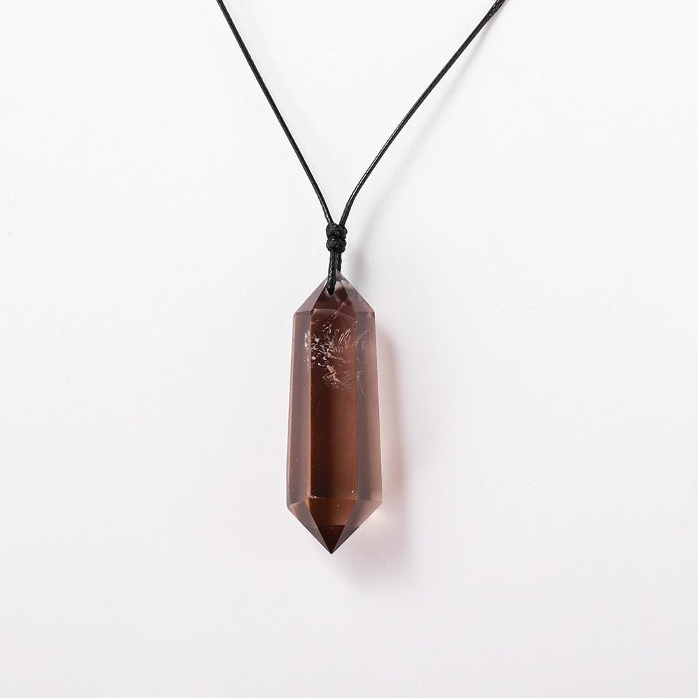 Smoky Quartz Crystal Pendant Necklace