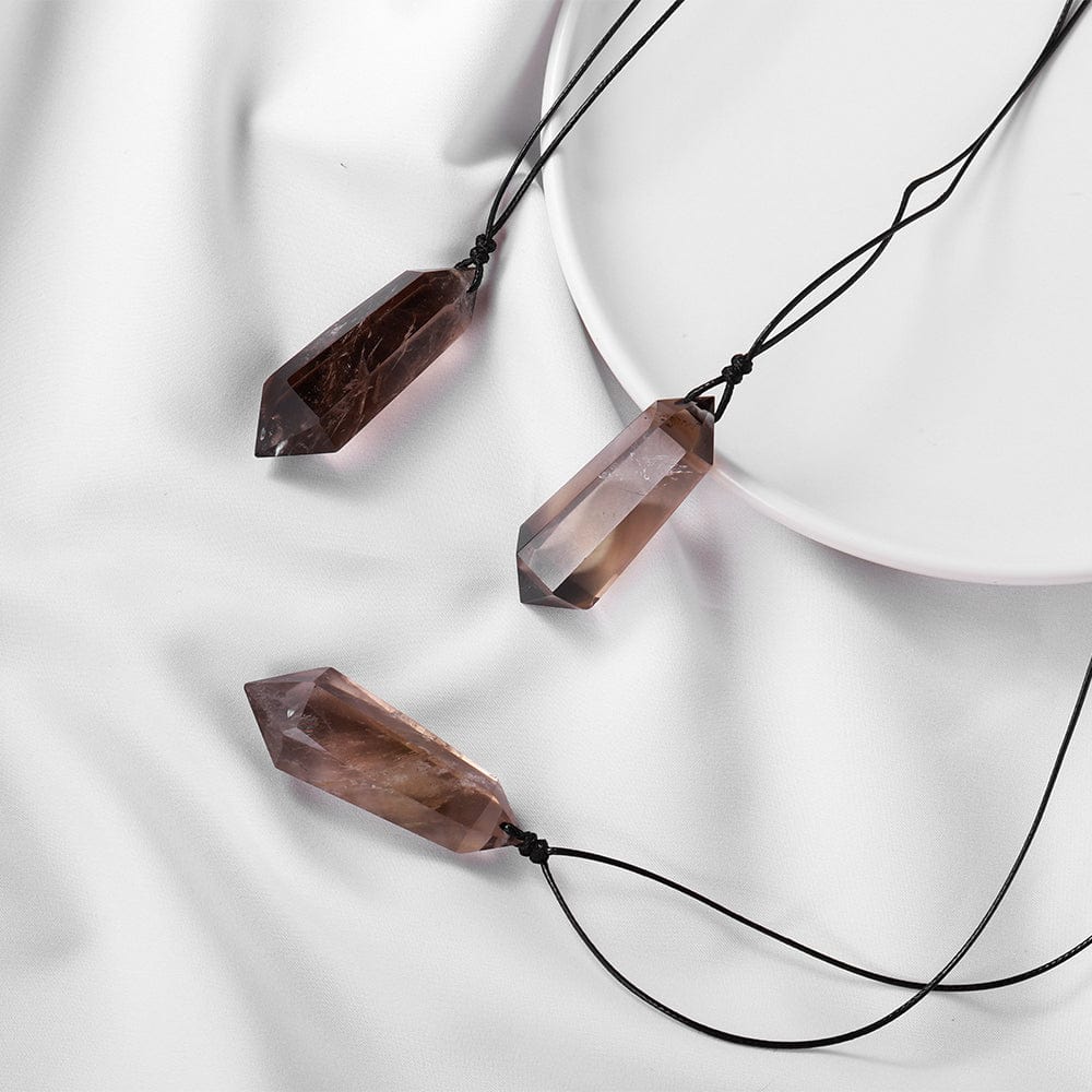 Smoky Quartz Crystal Pendant Necklace