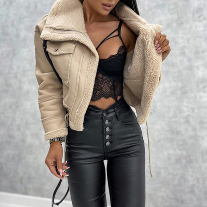 Solène Faux Shearling Aviator Jacket