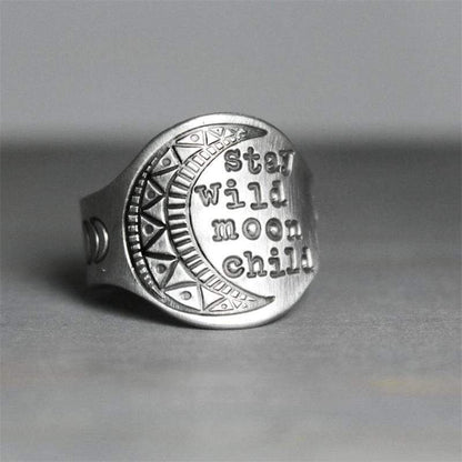 Stay Wild Moon Child Silver Ring