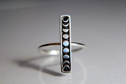 Sterling Silver Moon Phase Ring