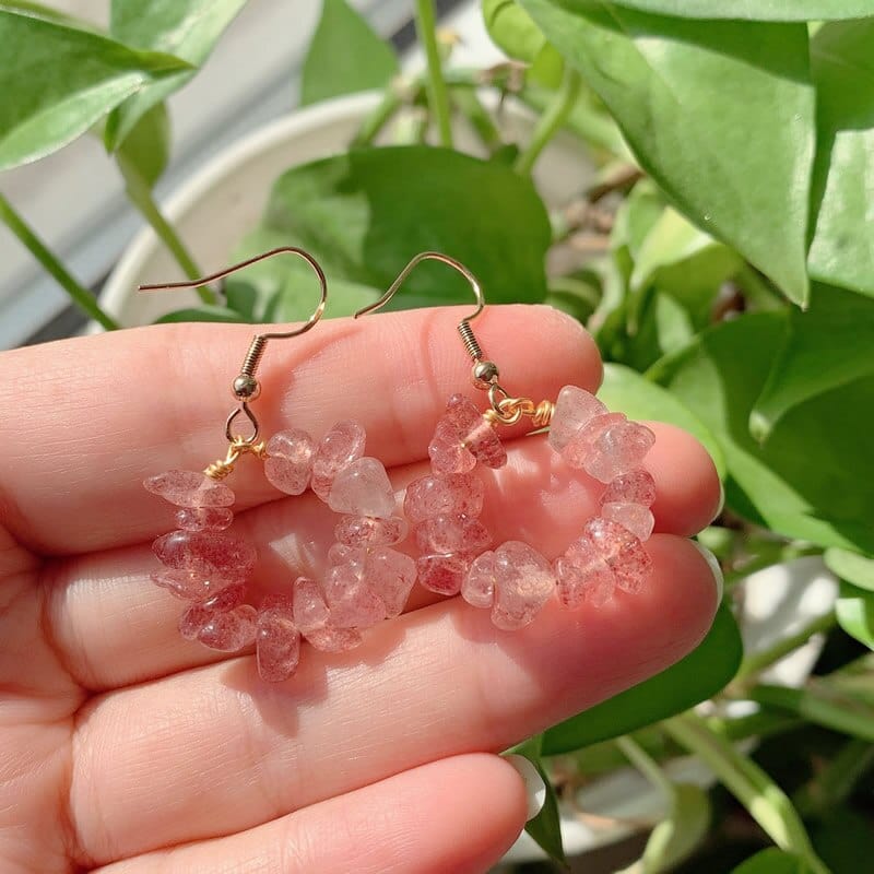 Natural Crystal Beads Earring