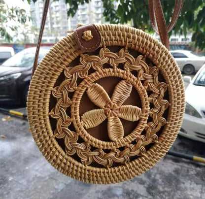 Tahiti Round Rattan Bag