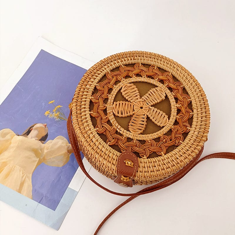 Tahiti Round Rattan Bag