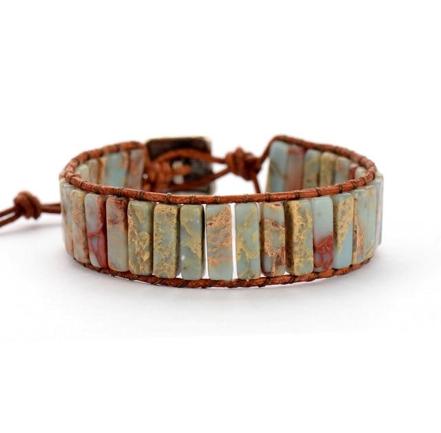 Jasper and Agate Stone Wrap Bracelet