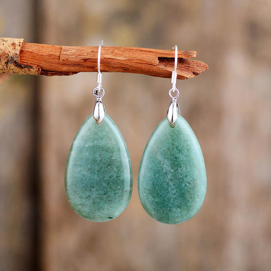 Teardrop Gemstone Dangle Earrings