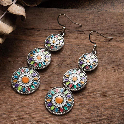 Triple Ethnic Boho Earrings