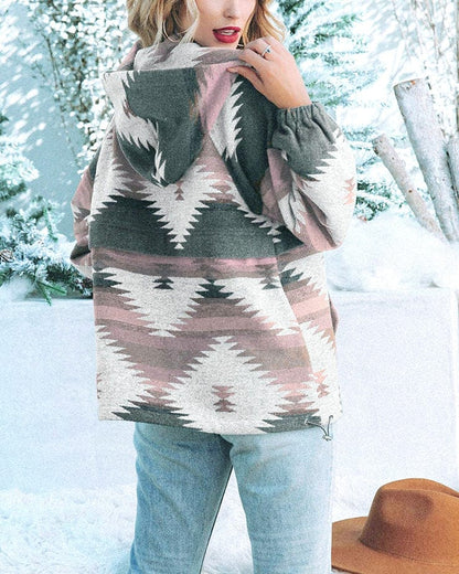 Troy Aztec Print Hoodie