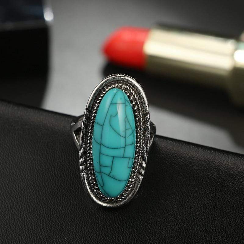 Turquoise Stone & Moonstone Ring Set