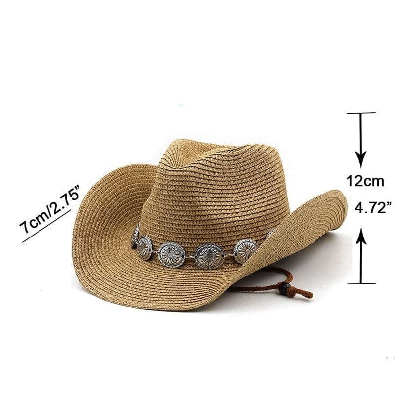 Wesley Straw Western Cowboy Hat