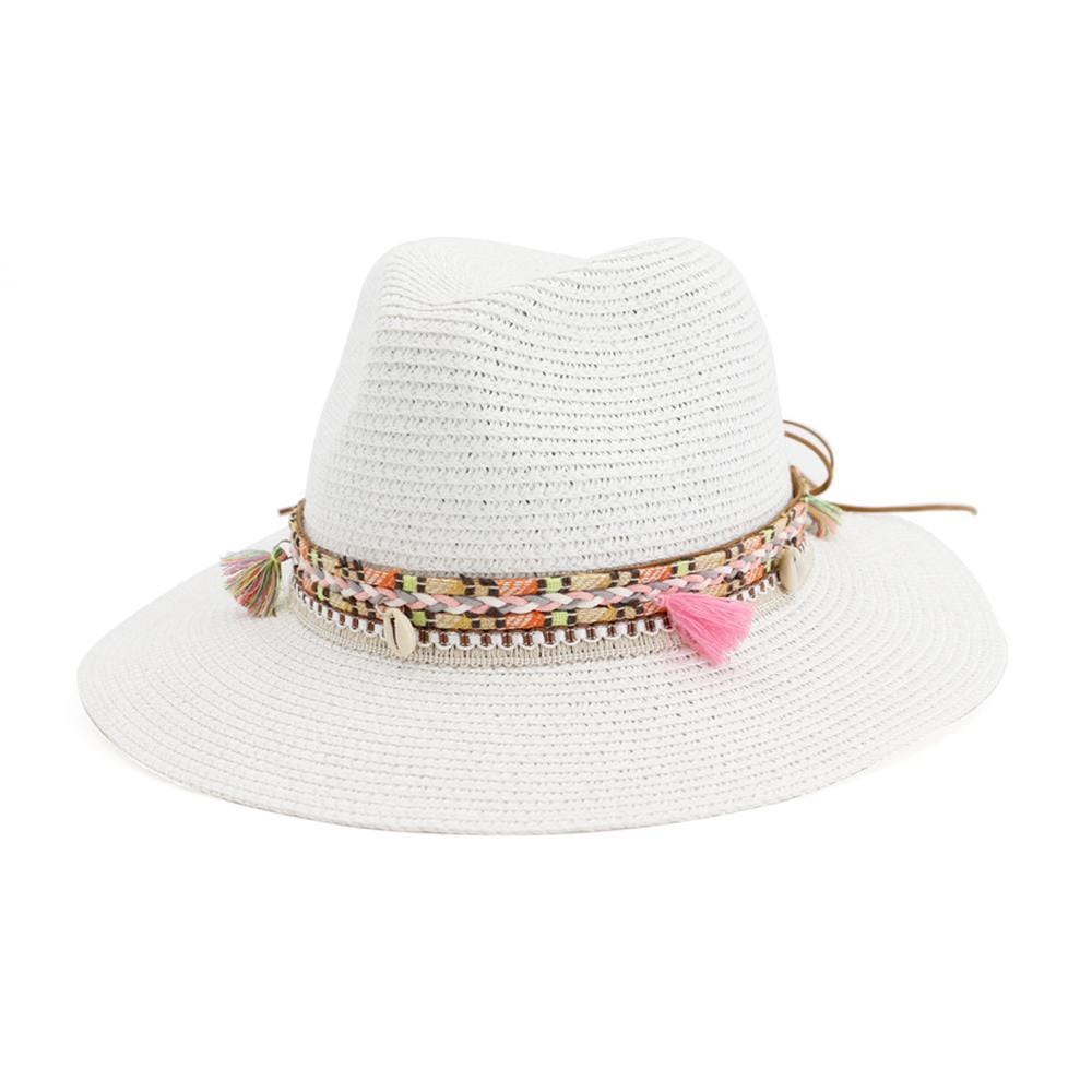 Braid Shells And Tassels Sun Panama Hat