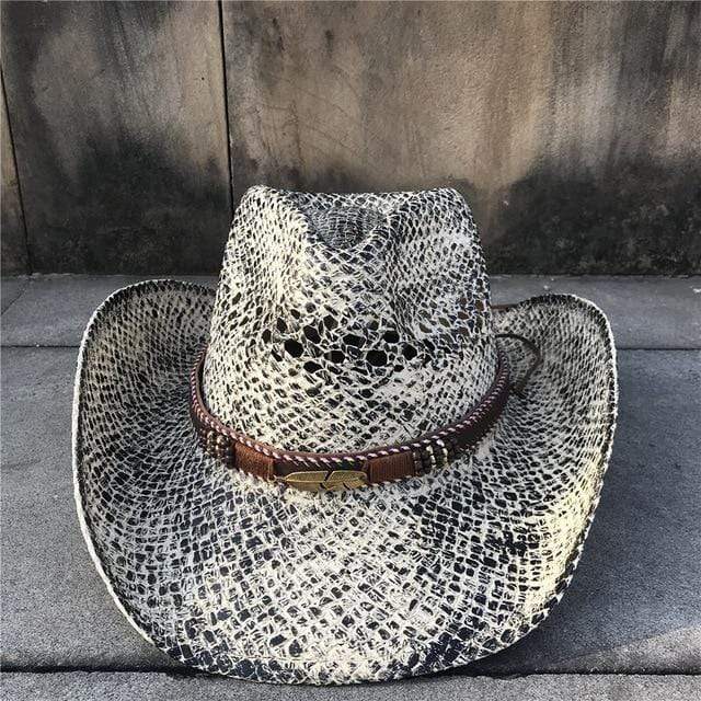 Mock-Snake Design Cowgirl Hat