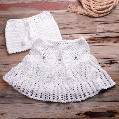 Crochet Bikini Top Skirt Set