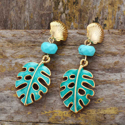 Monstera Leaf Dangle Earrings