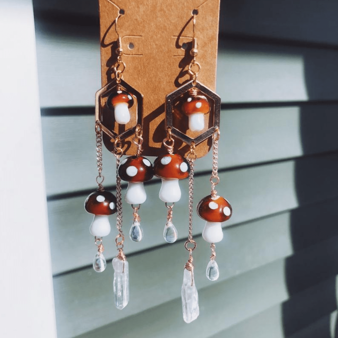 Woodland Mushroom Drop Earrings