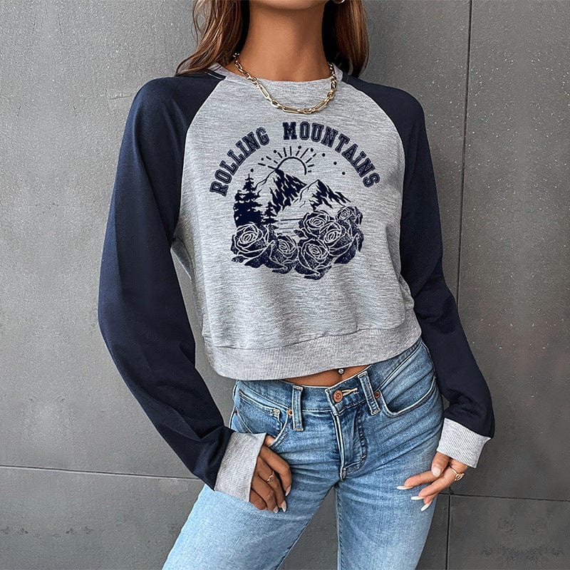 Rolling Mountains Graphic Print Sweatshirt