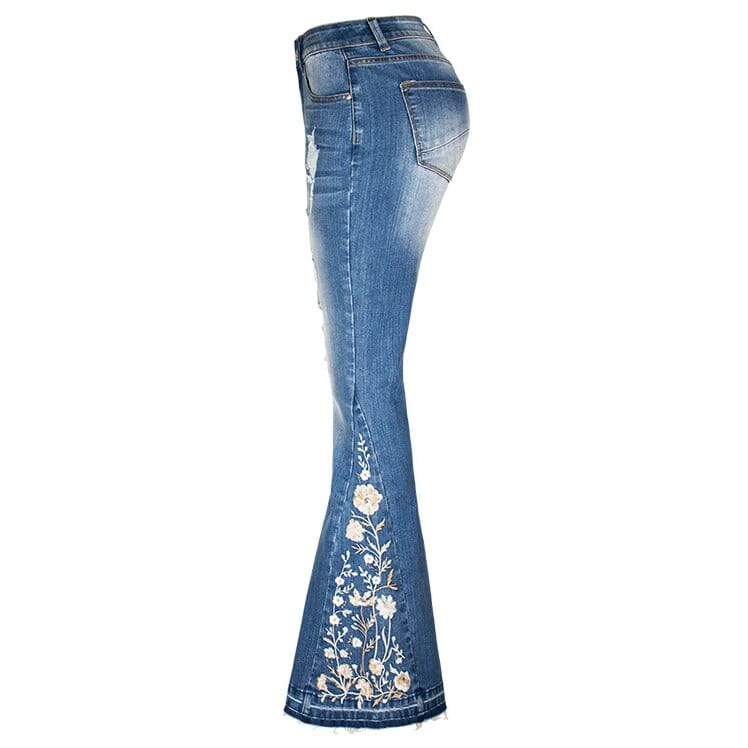 Yasmin Embroidered Flared Jeans