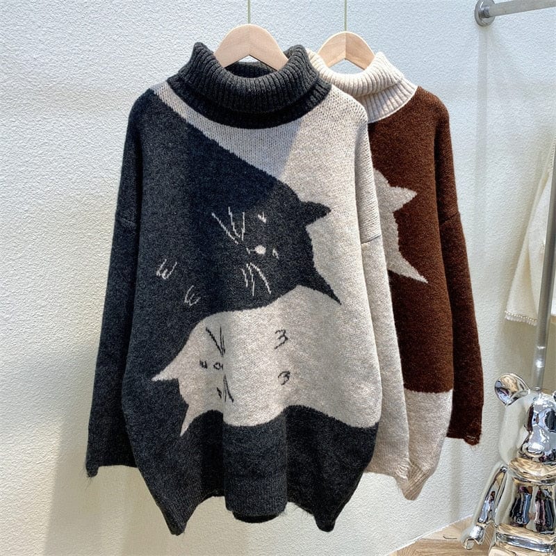 Yin & Yang Cats Knit Sweater