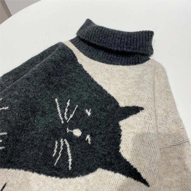 Yin & Yang Cats Knit Sweater