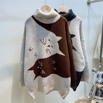 Yin & Yang Cats Knit Sweater