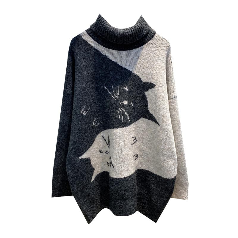 Yin & Yang Cats Knit Sweater