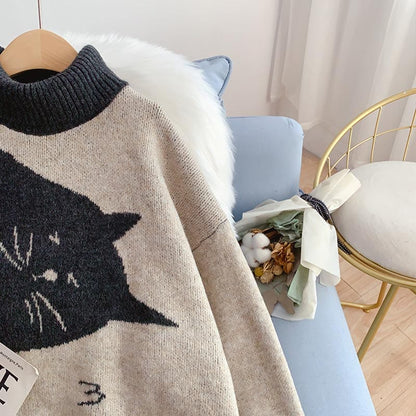 Yin & Yang Cats Knit Sweater