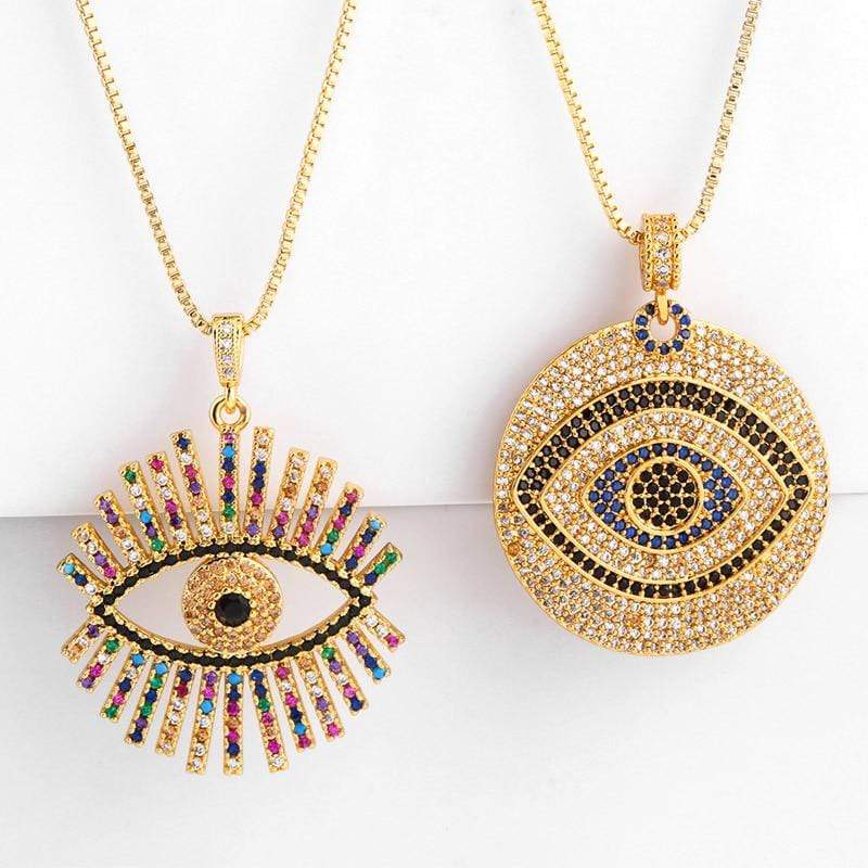 Zirconia Evil Eye Necklaces