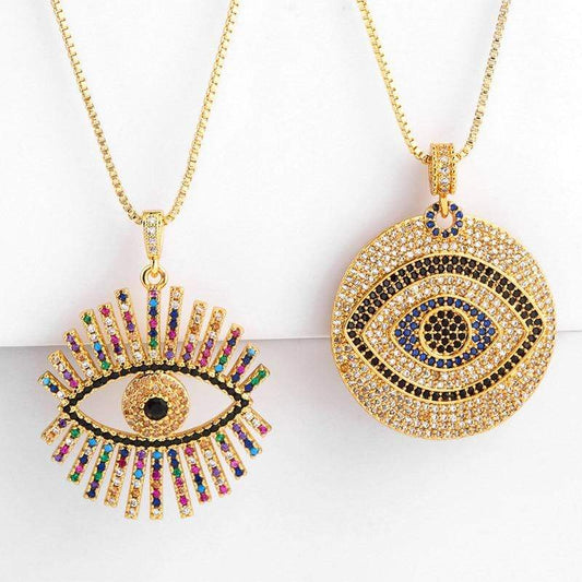 Zirconia Evil Eye Necklaces