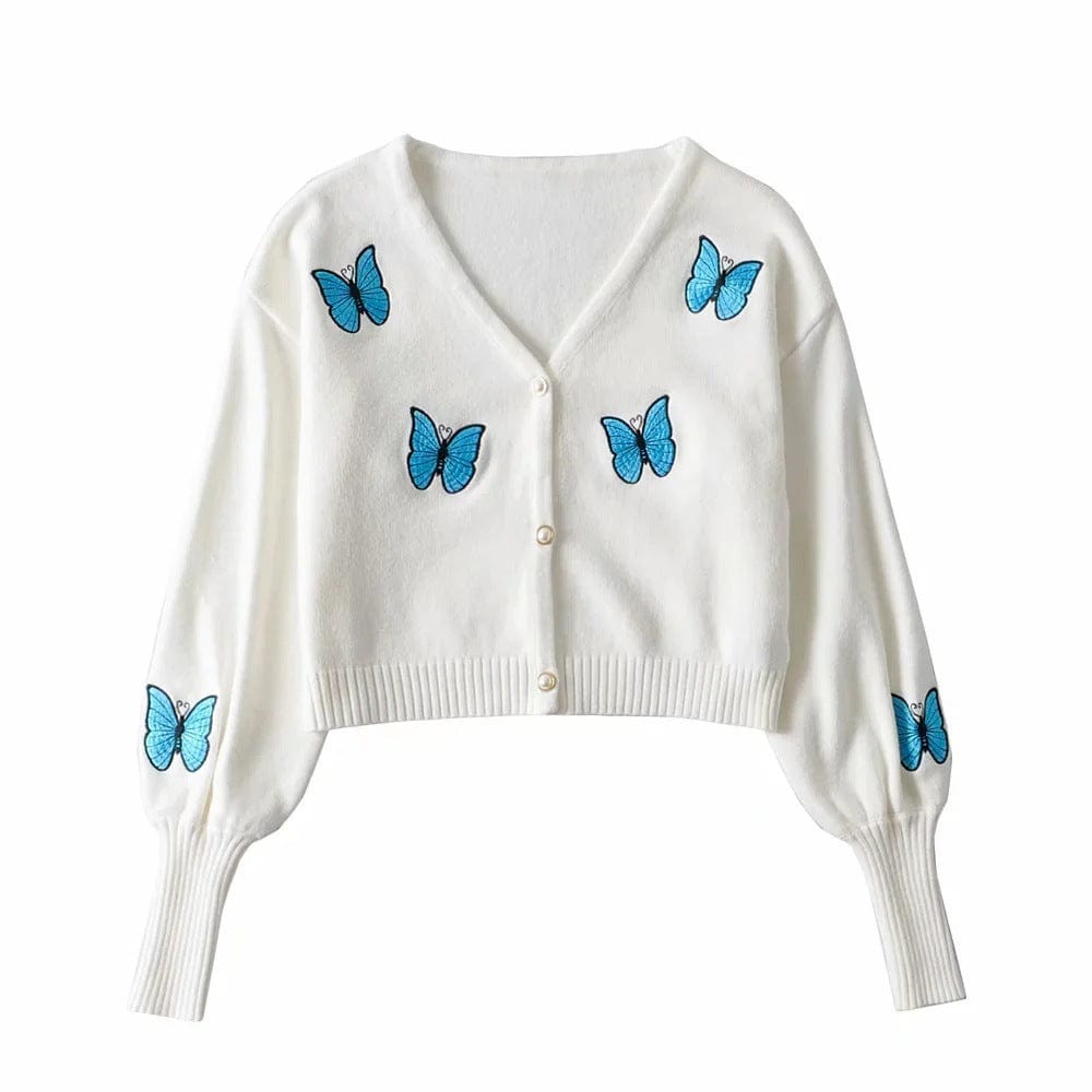 Embroidered Butterflies Cardigan