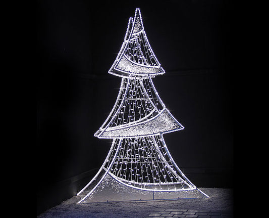 Decorative Flat White Light Christmas Tree