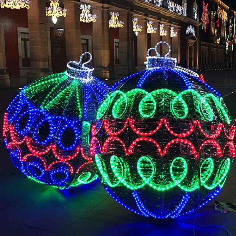 Large Outdoor Lighted Spheres for Christmas