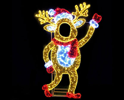 Christmas Photo Booth Lighted Reindeer Family