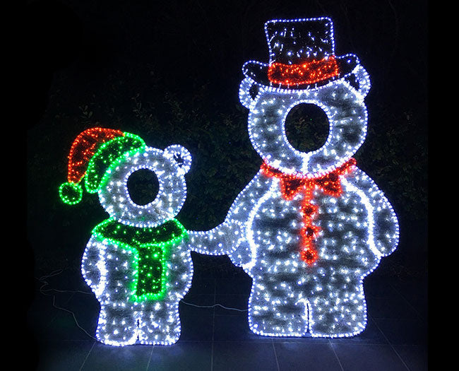 Christmas Selfie Station LED Lighted Polar Bears