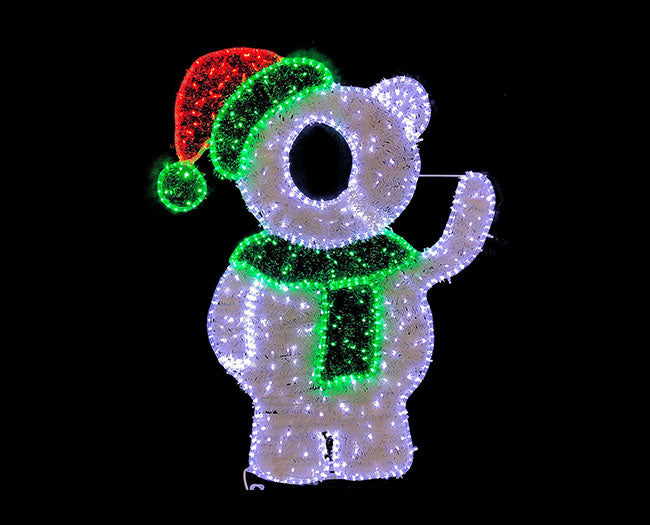 Christmas Selfie Station LED Lighted Polar Bears