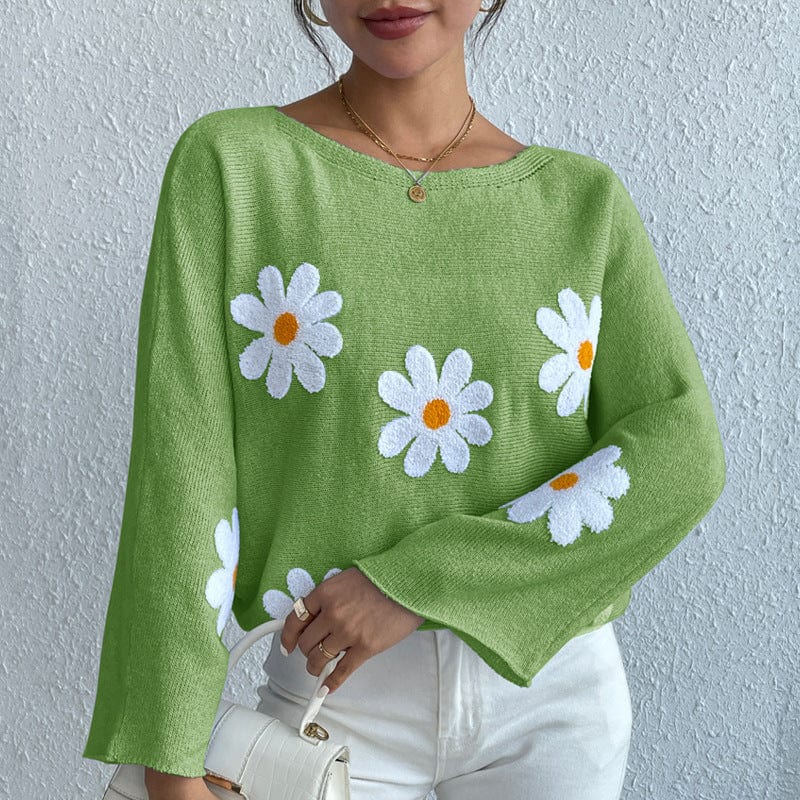 Kendall Embroidered Daisies Sweater